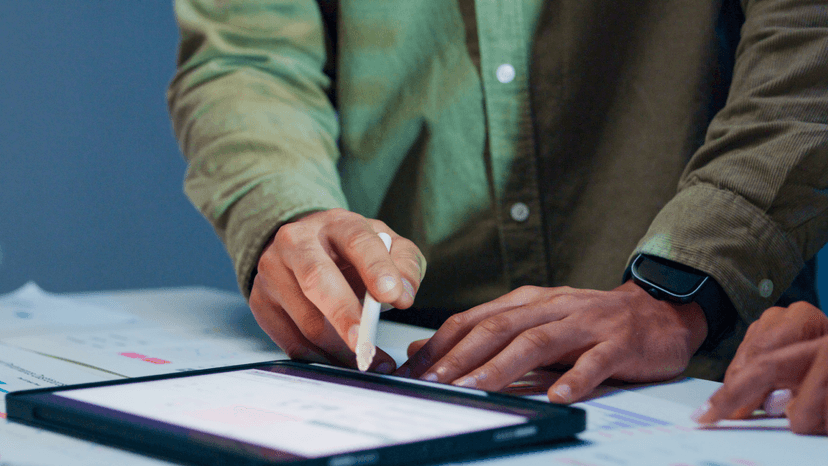 A person working at a laptop