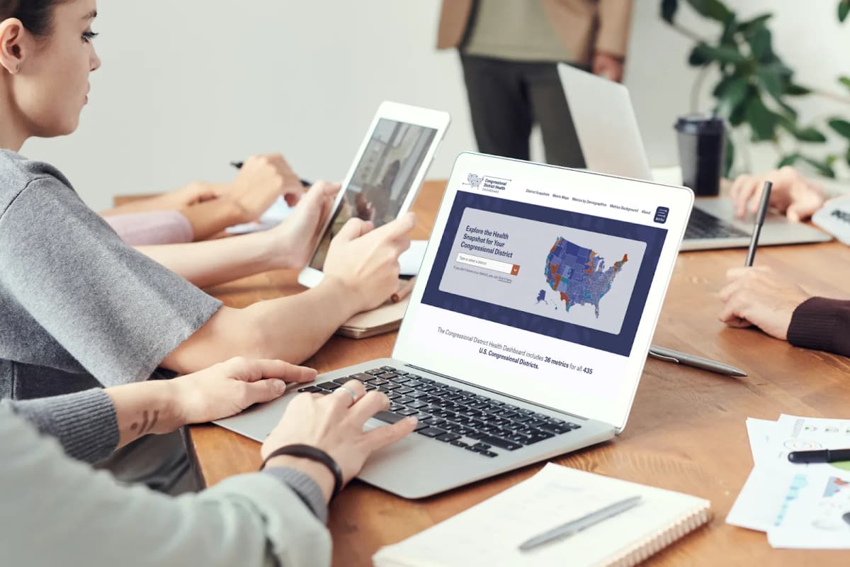 Congressional District Health Dashboard laptop