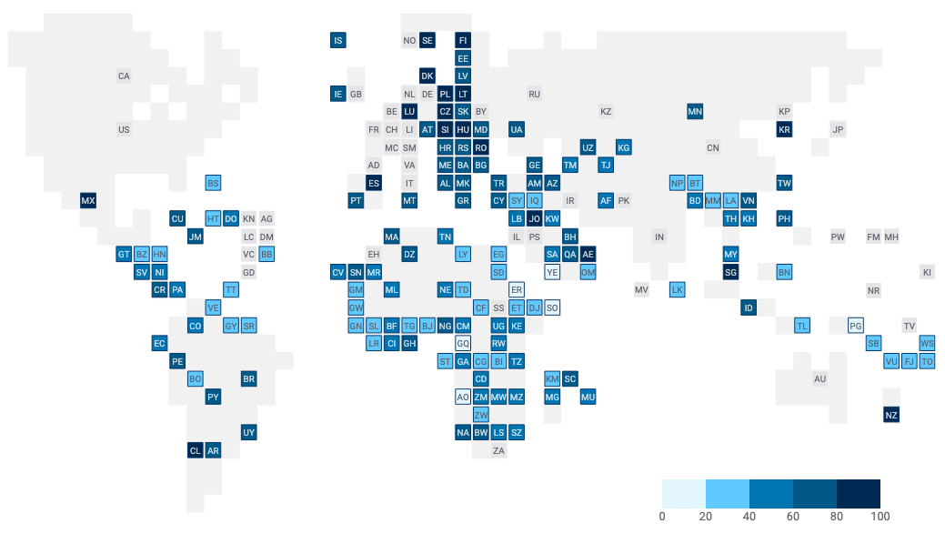 Tile Grid World Map