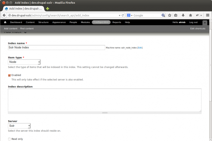 Solr index