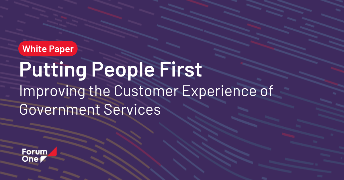 Putting People First: Improving the Customer Experience of Government  Services